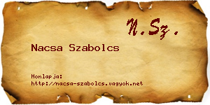 Nacsa Szabolcs névjegykártya